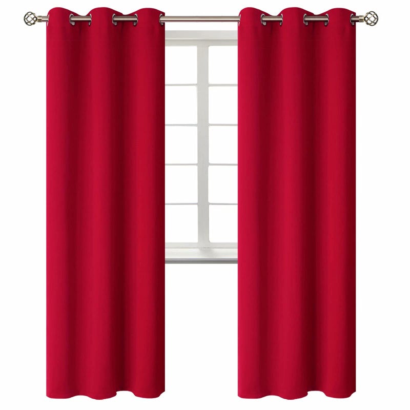 BGment Room Darkening Curtains 84 Inches Long - Grommet Thermal Insulated Drapes Window Treatment Curtains for Bedroom, 2 Panels, 42 x 84 Inch, Red - Image 1